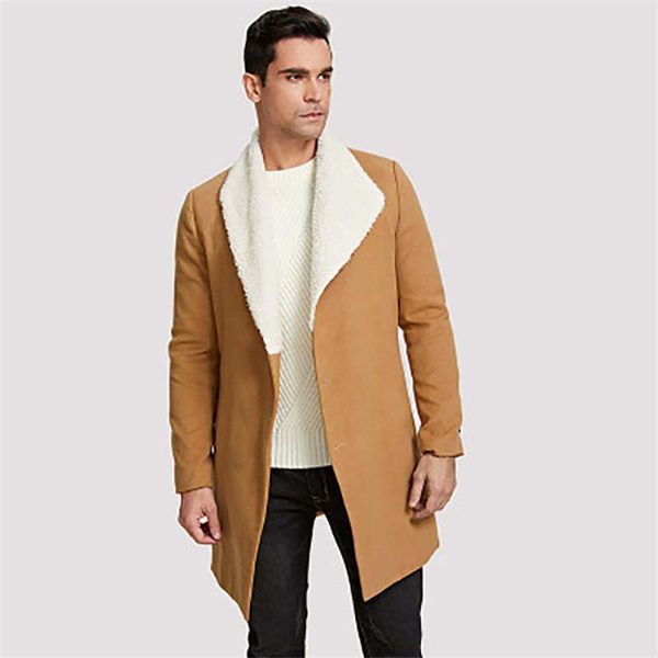men slim trench male casual long windbreaker vintage plus fleece collar coats men's solid color no button capelet manteau kimono, Tan;black
men slim trench male casual long windbreaker vintage plus fleece collar coats men's solid color no button capelet manteau kimono, Tan;black