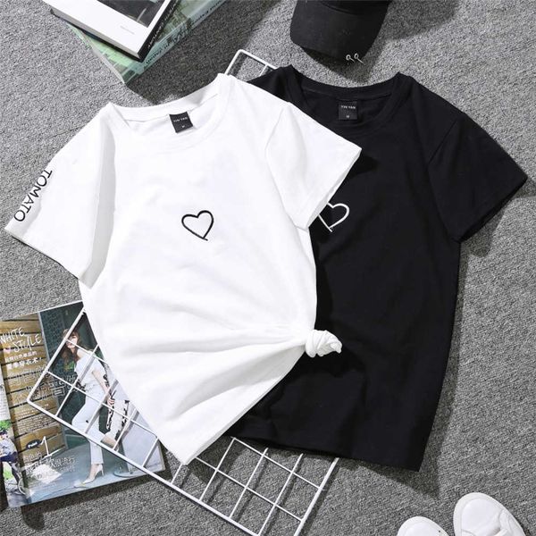 2019 new t-shirts fashion women's casual summer short sleeve couple heart cotton black cozy t-shirt size plus xxl o-neck, White
2019 new t-shirts fashion women's casual summer short sleeve couple heart cotton black cozy t-shirt size plus xxl o-neck, White