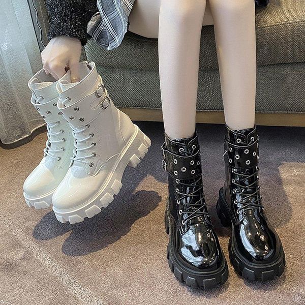 lady boots women's rubber shoes rain round toe leather booties platform boots-women flat heel winter footwear zipper, Black
lady boots women's rubber shoes rain round toe leather booties platform boots-women flat heel winter footwear zipper, Black