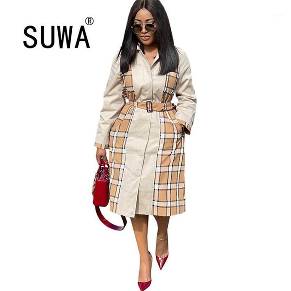 simplee casual light tan autumn women trench coat split joint elegant long sleeve coat plaid long with belt windbreaker1, Tan;black
simplee casual light tan autumn women trench coat split joint elegant long sleeve coat plaid long with belt windbreaker1, Tan;black