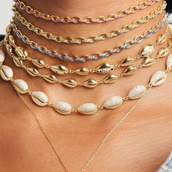 chokers wholesale gold color sea shell charm 32+8cm choker necklace for women female fashion multi layerd summer beach jewelry, Golden;silver
chokers wholesale gold color sea shell charm 32+8cm choker necklace for women female fashion multi layerd summer beach jewelry, Golden;silver