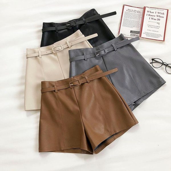 women's shorts casual pu leather for women high waist sashes wide leg 2021 autumn winter loose elastic leather1, White;black
women's shorts casual pu leather for women high waist sashes wide leg 2021 autumn winter loose elastic leather1, White;black
