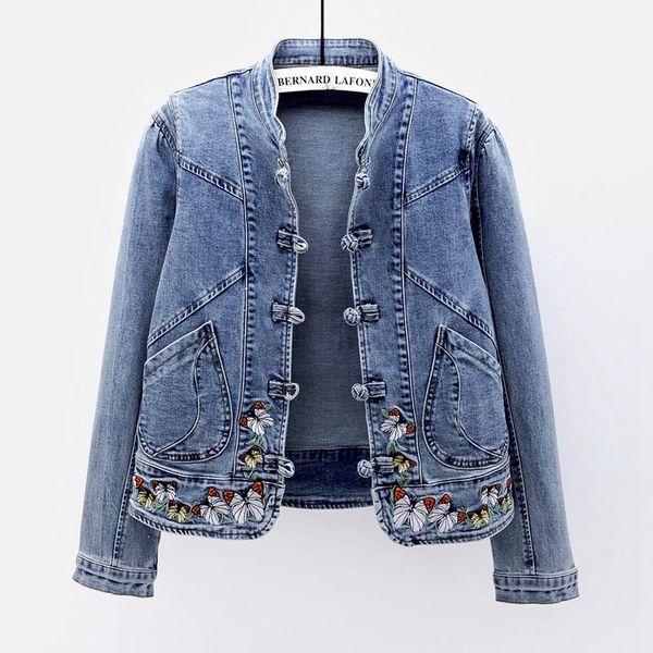 women's jackets autumn fashion butterfly embroidery denim jacket women outwear chaquetas mujer stand collar slim short jeans coat femal, Black;brown
women's jackets autumn fashion butterfly embroidery denim jacket women outwear chaquetas mujer stand collar slim short jeans coat femal, Black;brown