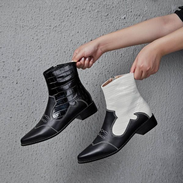 boots ankle women's shoes vintage genuine leather mixed colors streetwear keep warm bottes femme, Black
boots ankle women's shoes vintage genuine leather mixed colors streetwear keep warm bottes femme, Black