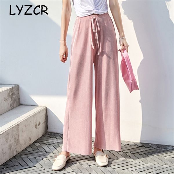 lyzcr summer basic wide leg for casual loose high pants elastic waist trousers women straight full length pant 1017, Black;white
lyzcr summer basic wide leg for casual loose high pants elastic waist trousers women straight full length pant 1017, Black;white
