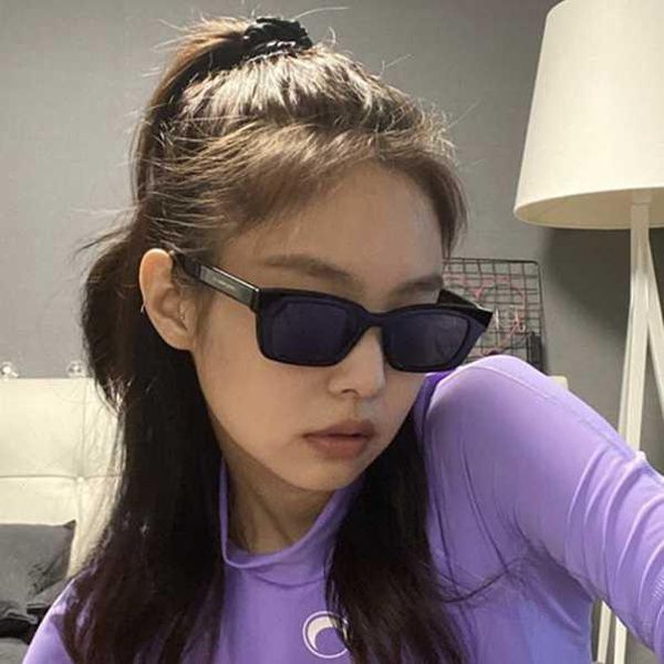 jennie's same gm female face ins girl glasses net red summer monsoon cat eye sunglasses, White;black