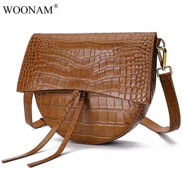 woonam women fashion handbag hide genuine calf leather alligator crocodile pattern half moon satchel cross body bag wb901
woonam women fashion handbag hide genuine calf leather alligator crocodile pattern half moon satchel cross body bag wb901