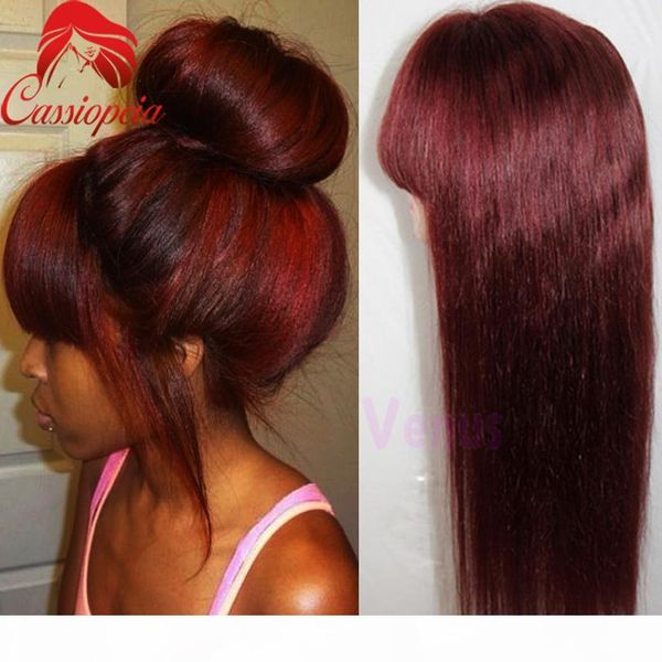 red 99j silky straight full lace wigs with bangs glueless malaysian virgin human hair full lace front wigs straight for black women, Black;brown
red 99j silky straight full lace wigs with bangs glueless malaysian virgin human hair full lace front wigs straight for black women, Black;brown