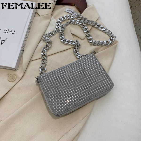 female shinning diamond inlay messenger bags luxury coarse chain shoulder bag personality zipper opening crossbody handbag bolsa
female shinning diamond inlay messenger bags luxury coarse chain shoulder bag personality zipper opening crossbody handbag bolsa