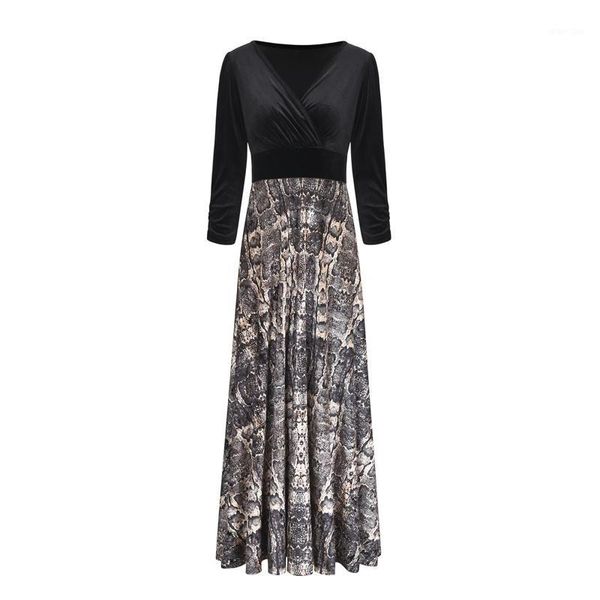 2020 women snake skin animal print 3/4 sleeve female dresses velvet contrast color a-line flare maxi party dress plus size1, Black;gray
2020 women snake skin animal print 3/4 sleeve female dresses velvet contrast color a-line flare maxi party dress plus size1, Black;gray
