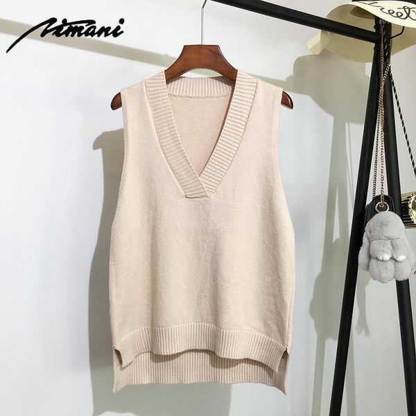 v-neck knitted vest women's sweater autumn and winter new korean loose wild sweater vest sleeveless1, White;black
v-neck knitted vest women's sweater autumn and winter new korean loose wild sweater vest sleeveless1, White;black