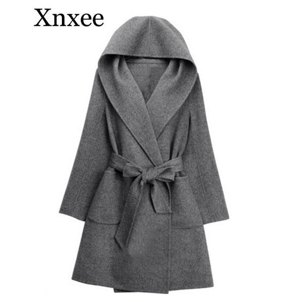 women's wool & blends xnxee fashion winter women coat long sleeve two sides wear belted loose warm woolen jacket hooded outerwear, Black
women's wool & blends xnxee fashion winter women coat long sleeve two sides wear belted loose warm woolen jacket hooded outerwear, Black