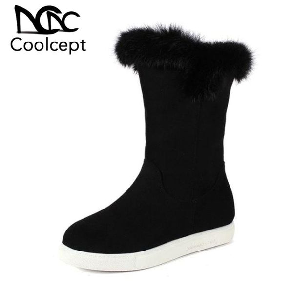 coolcept зимний теплый снег сапоги для женщин плюшевые fur boots теленок середины круглый toe flats отдых открытый женщины обувь размер 33-4, Black 
coolcept зимний теплый снег сапоги для женщин плюшевые fur boots теленок середины круглый toe flats отдых открытый женщины обувь размер 33-4, Black
