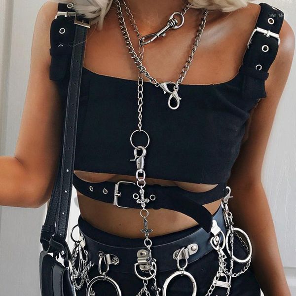 2020 women summer sleeveless harajuku short vest with necklace crop ladies halter camis black gothic tank#j301, White
2020 women summer sleeveless harajuku short vest with necklace crop ladies halter camis black gothic tank#j301, White