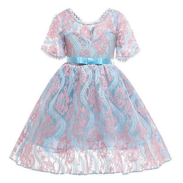 girl's dresses flower girls illusion luxury sky blue embroidery o-neck tulle short ball gown full lace kids party princess skirt d376, Red;yellow 
girl's dresses flower girls illusion luxury sky blue embroidery o-neck tulle short ball gown full lace kids party princess skirt d376, Red;yellow