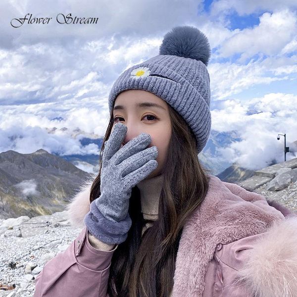 beanie/skull caps autumn and winter ladies small daisy warm hedging knitted outdoor plus velvet hat, Blue;gray
beanie/skull caps autumn and winter ladies small daisy warm hedging knitted outdoor plus velvet hat, Blue;gray