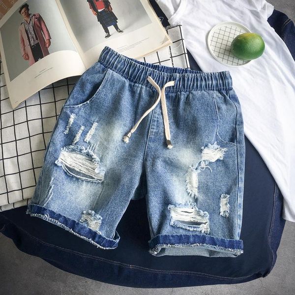 summer hole large size denim shorts men loose fashion casual shorts men cotton elastic waist denim, Blue
summer hole large size denim shorts men loose fashion casual shorts men cotton elastic waist denim, Blue