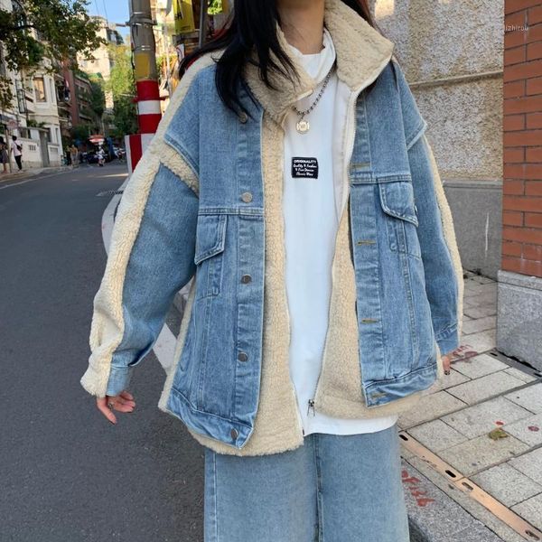 denim fur jacket splicing coat fashion faux fur warm thicken women winter coats casual loose jeans jackets outwear female1, Black
denim fur jacket splicing coat fashion faux fur warm thicken women winter coats casual loose jeans jackets outwear female1, Black