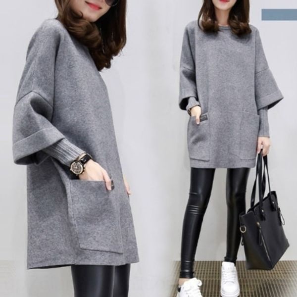 dyhfh new autumn 2020 sweater size women's clothing fat mm loose stitching long sleeve long solid color round neck sweater coat large c, Black
dyhfh new autumn 2020 sweater size women's clothing fat mm loose stitching long sleeve long solid color round neck sweater coat large c, Black
