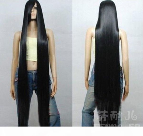 european beauty cos fake hair black long straight hair 150cm oblique bangs one meter five wig
european beauty cos fake hair black long straight hair 150cm oblique bangs one meter five wig