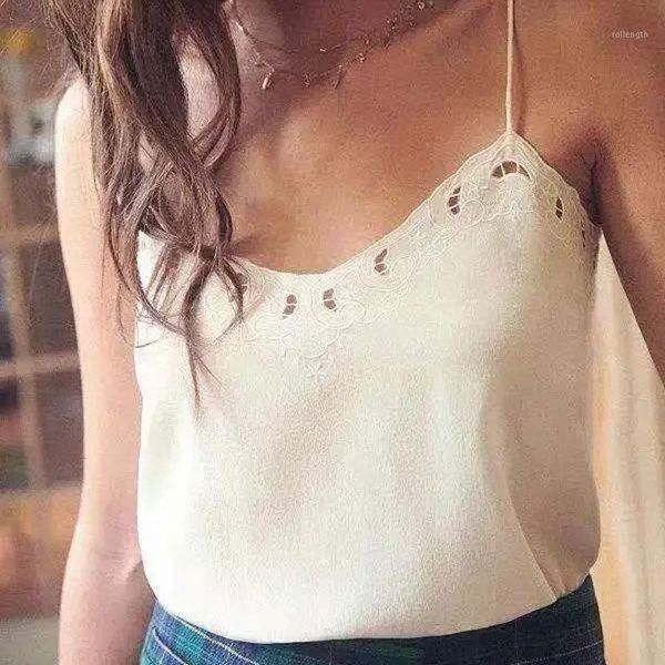 women tanks 2020 spring and summer new three-color embroidered silk camis1, White
women tanks 2020 spring and summer new three-color embroidered silk camis1, White