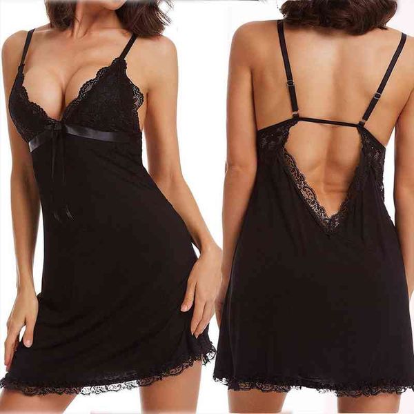 women lingerie sleepwear ladies comfortable backless strap nightgown underwear summer lace v-neck adjustable sleepdress, Black;red
women lingerie sleepwear ladies comfortable backless strap nightgown underwear summer lace v-neck adjustable sleepdress, Black;red