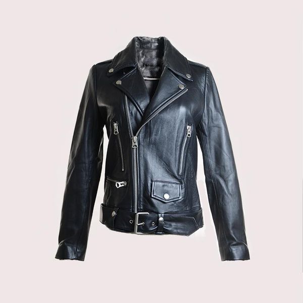 genuine leather jacket for women motor jacket real sheep leather with belt gl0114, Black
genuine leather jacket for women motor jacket real sheep leather with belt gl0114, Black