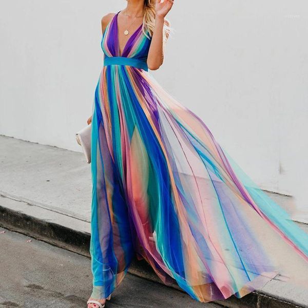 dress women summer new women's casual sleeveless v-neck rainbow color dress female a-line fashion beach dresses1, Black;gray
dress women summer new women's casual sleeveless v-neck rainbow color dress female a-line fashion beach dresses1, Black;gray