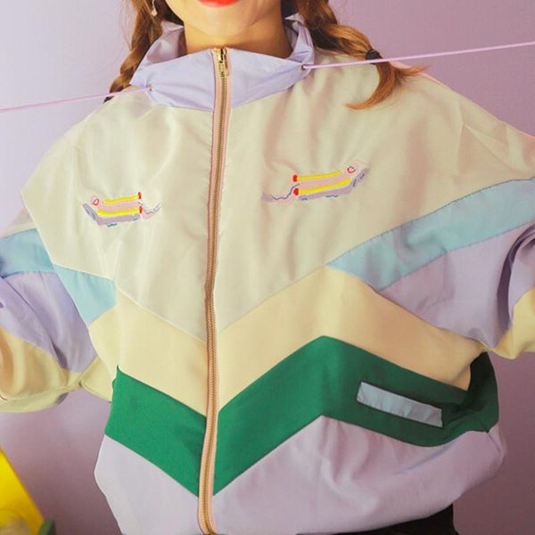 women's jackets harajuku pastel bomber jacket cute color-block coat thick windbreaker /, Black;brown
women's jackets harajuku pastel bomber jacket cute color-block coat thick windbreaker /, Black;brown