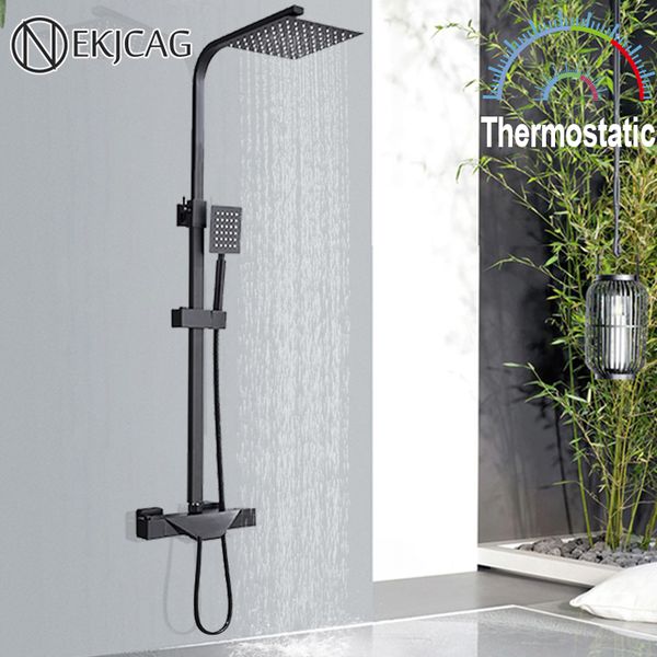 black thermostatic bathroom shower faucet set chrome 8 inch shower head brass tub spout bathtub shower crane thermostatic taps 1011
black thermostatic bathroom shower faucet set chrome 8 inch shower head brass tub spout bathtub shower crane thermostatic taps 1011