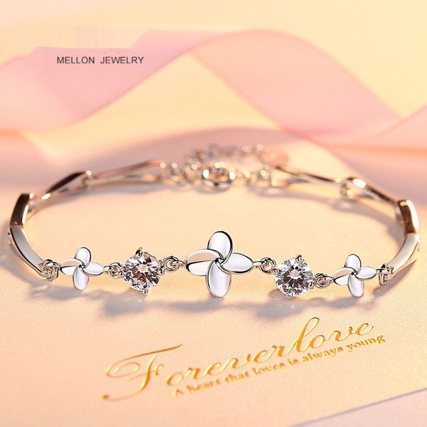 tetraphyllum inlaid with zircon 925 sterling silver for women's bracelet bracelet korean edition accessories d8xkw, Golden;silver
tetraphyllum inlaid with zircon 925 sterling silver for women's bracelet bracelet korean edition accessories d8xkw, Golden;silver
