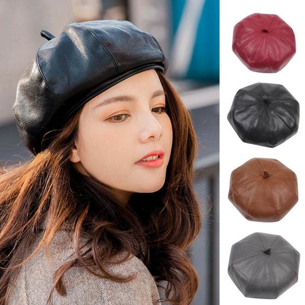 cool berets with leather women winter solid beret leather pumpkin hat female women flat cap hat felt berets, Blue;gray
cool berets with leather women winter solid beret leather pumpkin hat female women flat cap hat felt berets, Blue;gray