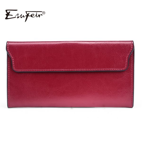 esufeir brand 2020 fashion genuine leather women wallet long cowhide multiple cards holder clutch female purse standard wallets c0125, Red;black
esufeir brand 2020 fashion genuine leather women wallet long cowhide multiple cards holder clutch female purse standard wallets c0125, Red;black