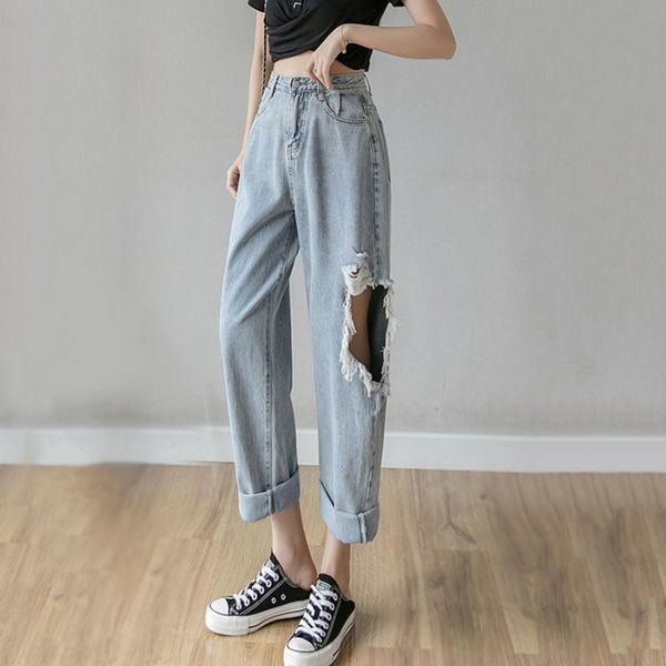 korean ripped hole boyfriend jeans for women fashion loose vintage high waist jeans pants plus size 5xl pantalones mujer, Blue
korean ripped hole boyfriend jeans for women fashion loose vintage high waist jeans pants plus size 5xl pantalones mujer, Blue