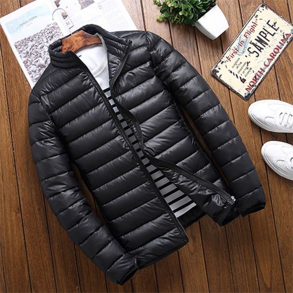 fattening plus size down cotton padded jacket for young and middle-aged men, Black 
fattening plus size down cotton padded jacket for young and middle-aged men, Black