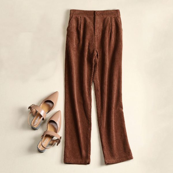 2021 new autumn high waist corduroy material straight pant vintage loose wide leg pants women casual long trousers amiy, Black;white 
2021 new autumn high waist corduroy material straight pant vintage loose wide leg pants women casual long trousers amiy, Black;white
