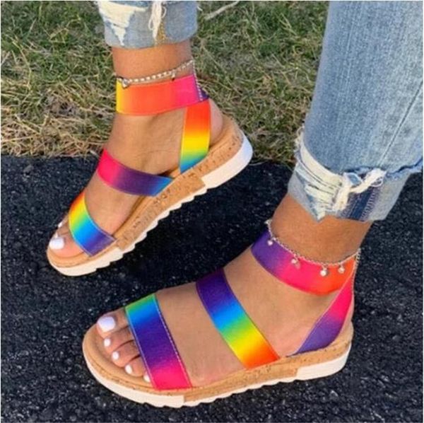 women summer ankle strap sandals rainbow color platform wedges heel peep toe fashion casual beach ladies shoes zapatos de mujer, Black
women summer ankle strap sandals rainbow color platform wedges heel peep toe fashion casual beach ladies shoes zapatos de mujer, Black