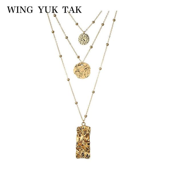 pendant necklaces wing yuk tak fashion boho multi layer necklace for women charm gold color metal choker party jewelry, Silver
pendant necklaces wing yuk tak fashion boho multi layer necklace for women charm gold color metal choker party jewelry, Silver