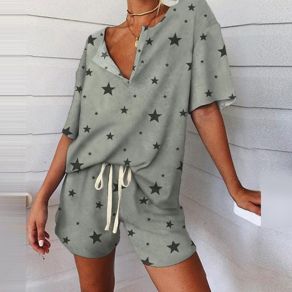 felyn 2020 famous brand two pieces casusl women set multi color loose t-shirt and shorts home clothing, Gray
felyn 2020 famous brand two pieces casusl women set multi color loose t-shirt and shorts home clothing, Gray