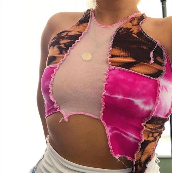 2020 women tie dye patchwork tank irregular hem mesh stitching cool summer punk style ribbed crop club party wear tanks, White
2020 women tie dye patchwork tank irregular hem mesh stitching cool summer punk style ribbed crop club party wear tanks, White