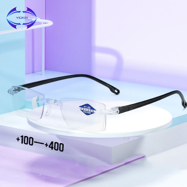 women men vcka rimless 2020 reading anti blue light magnification eyewear presbyopic glasses diopter okulary +100 to+400
women men vcka rimless 2020 reading anti blue light magnification eyewear presbyopic glasses diopter okulary +100 to+400