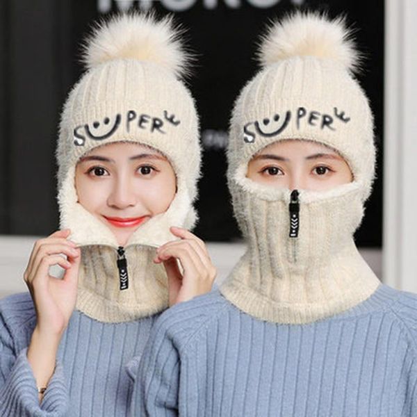 beanie/skull caps bib knitted hat women's scarf warm plush cycling ear windproof protection wool ball thickened autumn winter, Blue;gray
beanie/skull caps bib knitted hat women's scarf warm plush cycling ear windproof protection wool ball thickened autumn winter, Blue;gray