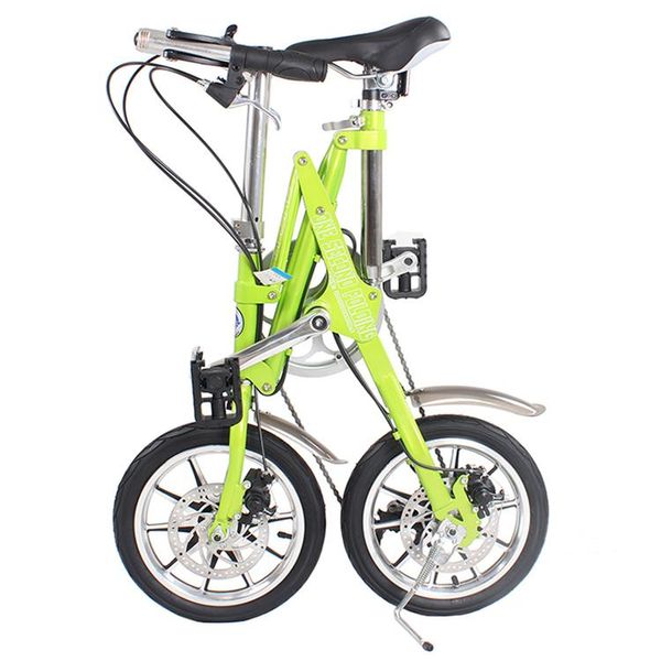 14 Inch Variable Speed Folding Bicycle Super Light With High Carbon Steel Front And Rear Disc Brake Bike