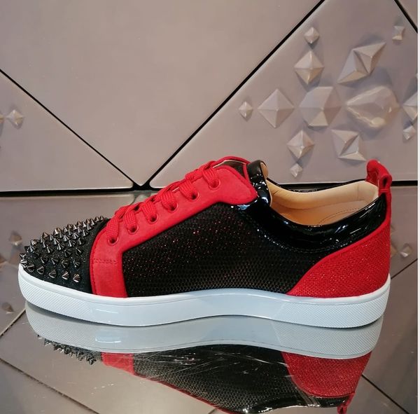 spikes sneakers low junior red bottom shoes women,men leisure flats luxurious designers rivets trainers shoes with boxes, Black
spikes sneakers low junior red bottom shoes women,men leisure flats luxurious designers rivets trainers shoes with boxes, Black