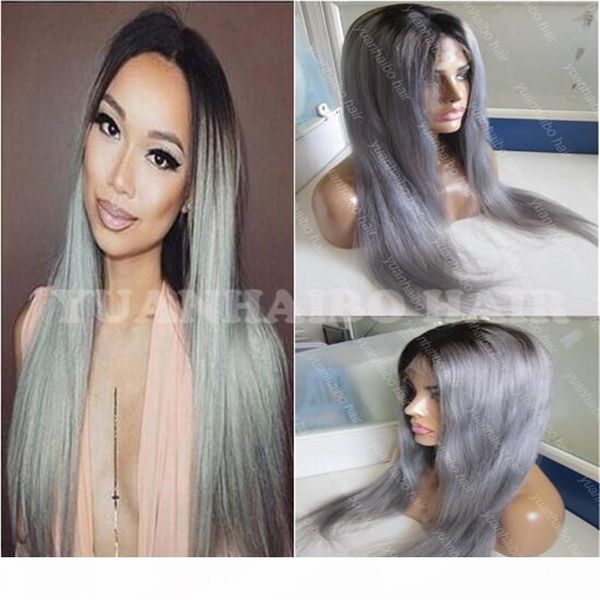 fashion 8a quality two tone lace front wig 1b grey dark roots straight wig 130 density silver grey ombre indian wig, Black;brown
fashion 8a quality two tone lace front wig 1b grey dark roots straight wig 130 density silver grey ombre indian wig, Black;brown