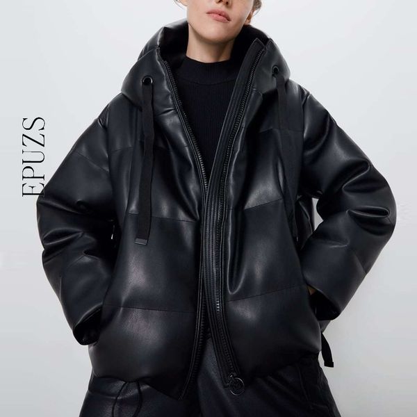 winter jacket women tick wram pu leather parkas women coat streetwear punk black hooded parkas korean winter coats 201029
winter jacket women tick wram pu leather parkas women coat streetwear punk black hooded parkas korean winter coats 201029
