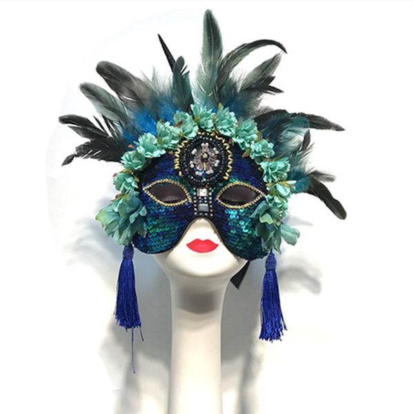 vintage green feather shiny sequins crystal mask masquerade prom party show halloween cosplay masks props bar singer accessories, Black;red
vintage green feather shiny sequins crystal mask masquerade prom party show halloween cosplay masks props bar singer accessories, Black;red