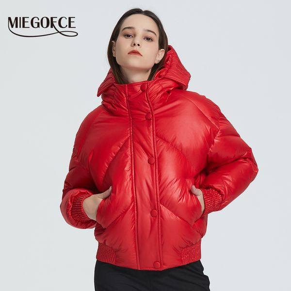 miegofce new design winter coat women's jacket insulated cut waist length with pockets casual parka stand collar hooded 201026, Black
miegofce new design winter coat women's jacket insulated cut waist length with pockets casual parka stand collar hooded 201026, Black