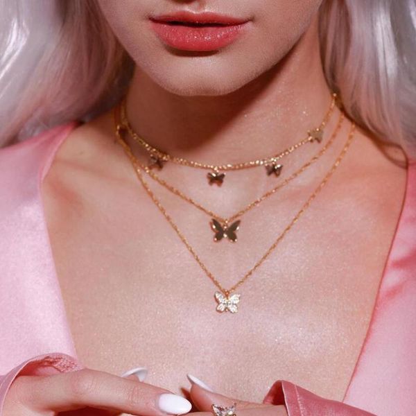 gold color choker necklace for women 3 layers cute butterfly pendant chain necklaces & pendants velvet chokers fashion jewelry, Golden;silver
gold color choker necklace for women 3 layers cute butterfly pendant chain necklaces & pendants velvet chokers fashion jewelry, Golden;silver