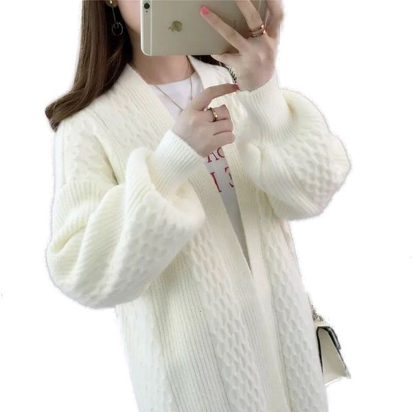 2021 winter and autumn women's sweaters new clothing wind in the long korean style loose sweater knitted cardigan jacket women 1jpy, White;black
2021 winter and autumn women's sweaters new clothing wind in the long korean style loose sweater knitted cardigan jacket women 1jpy, White;black